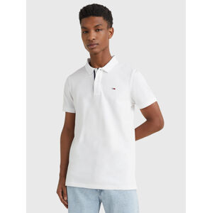 Tommy Jeans pánské bílé polo tričko - L (YBR)
